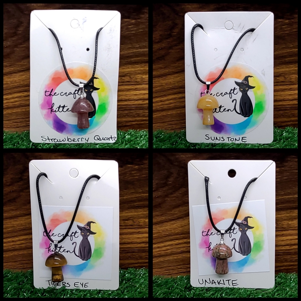 Crystal Mushroom Necklaces